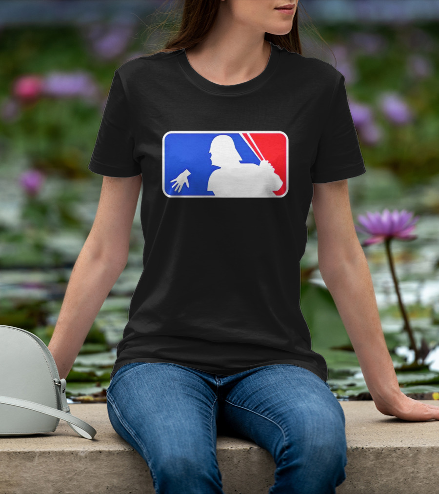 Darth Vader MLB Parody Silhouette With Baseball Bat And Hand T-Shirt