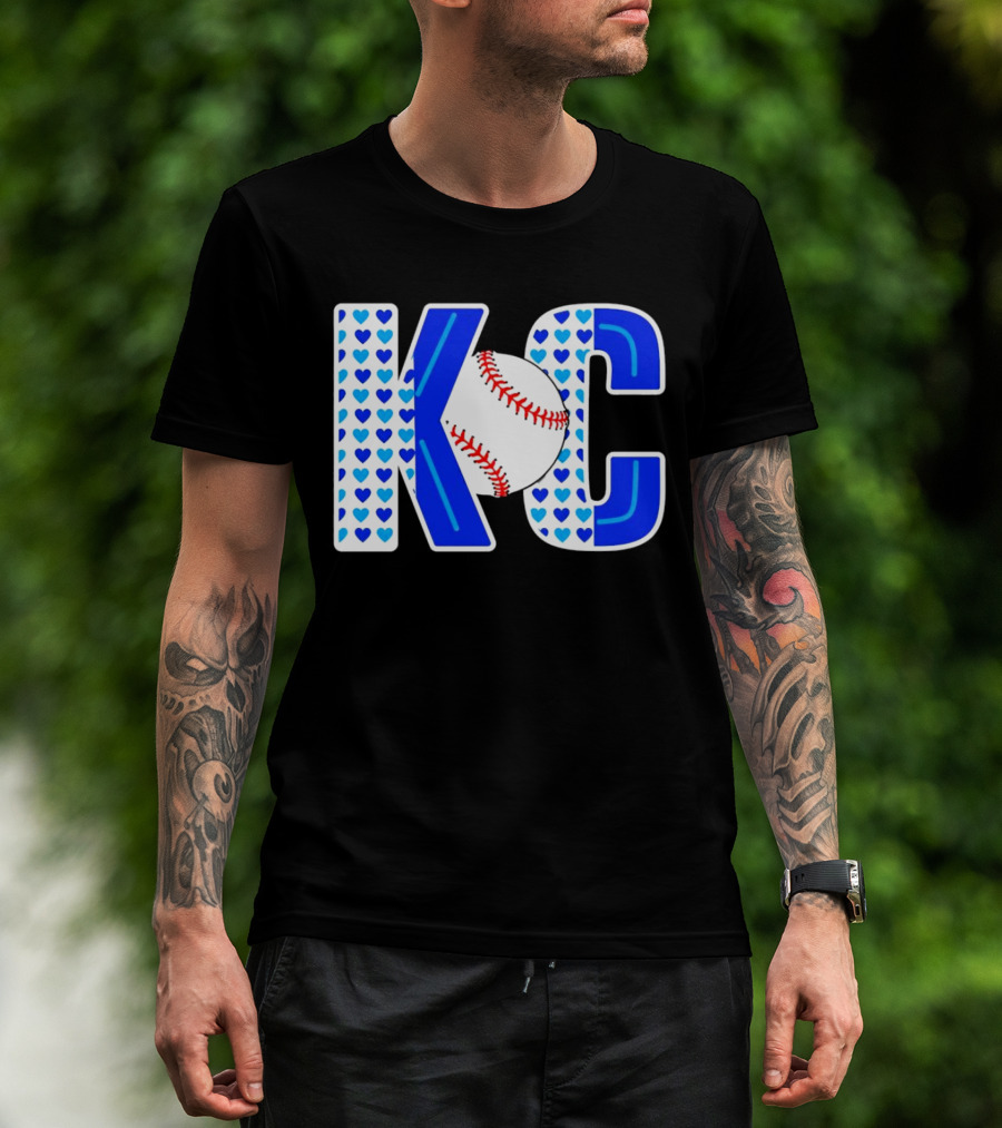 KC Heart Baseball Royals MLB T-Shirt