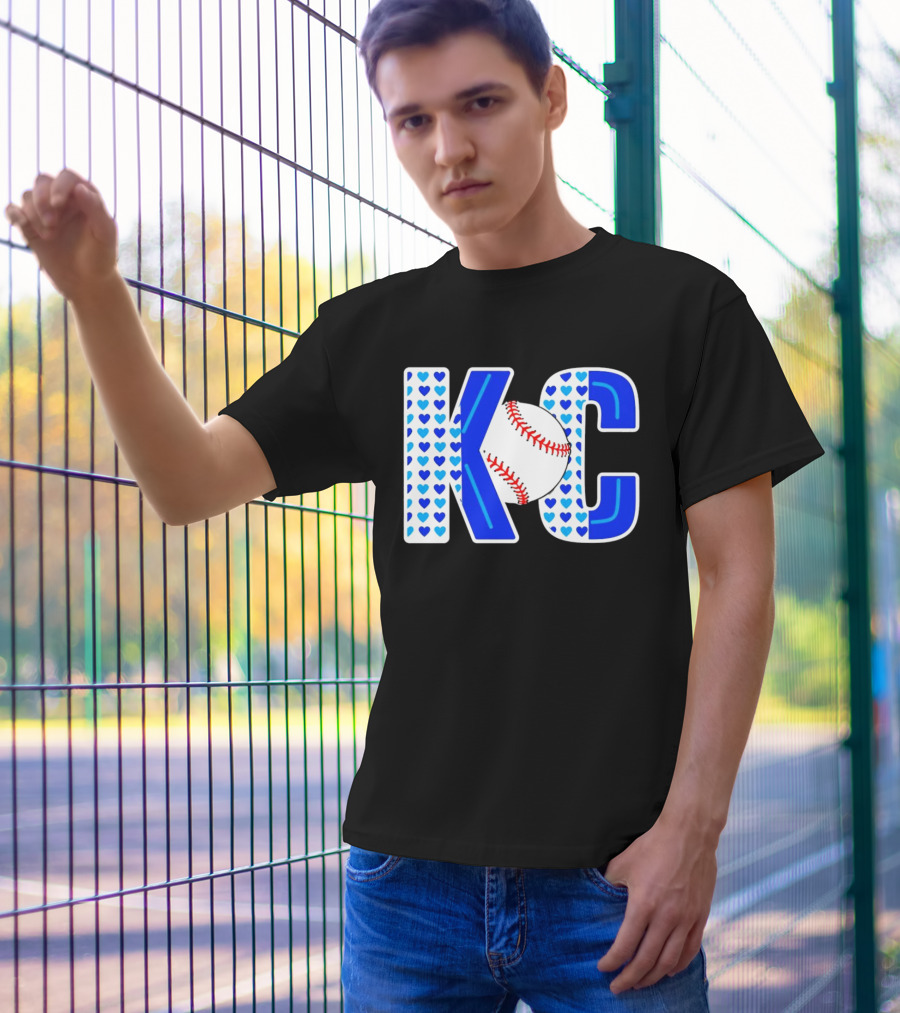 KC Heart Baseball Royals MLB T-Shirt