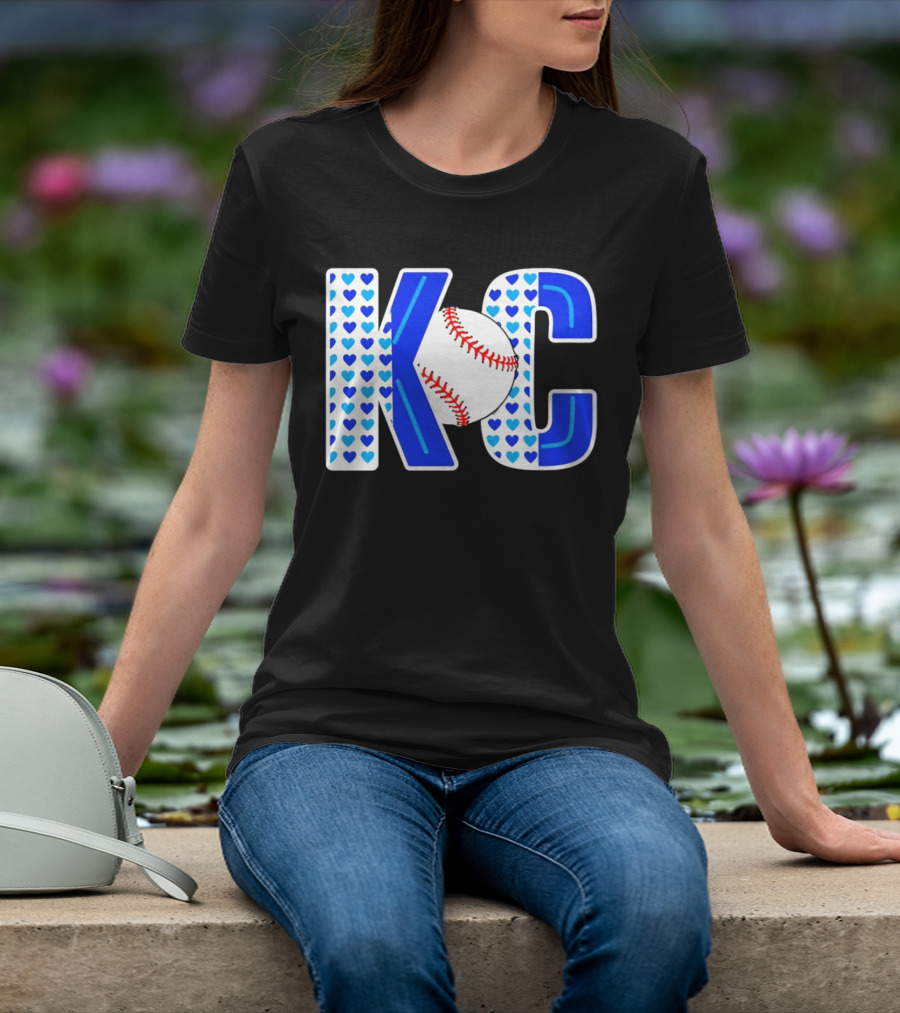 KC Heart Baseball Royals MLB T-Shirt