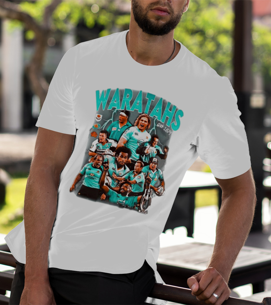 Waratahs Est 1874 Rugby Legends Portrait Featuring HSBC Team Players T-Shirt