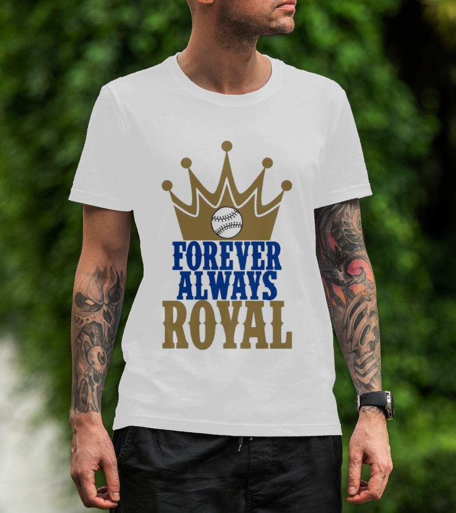 Forever Always Royal Crown Baseball T-Shirt