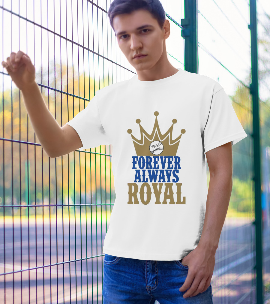 Forever Always Royal Crown Baseball T-Shirt