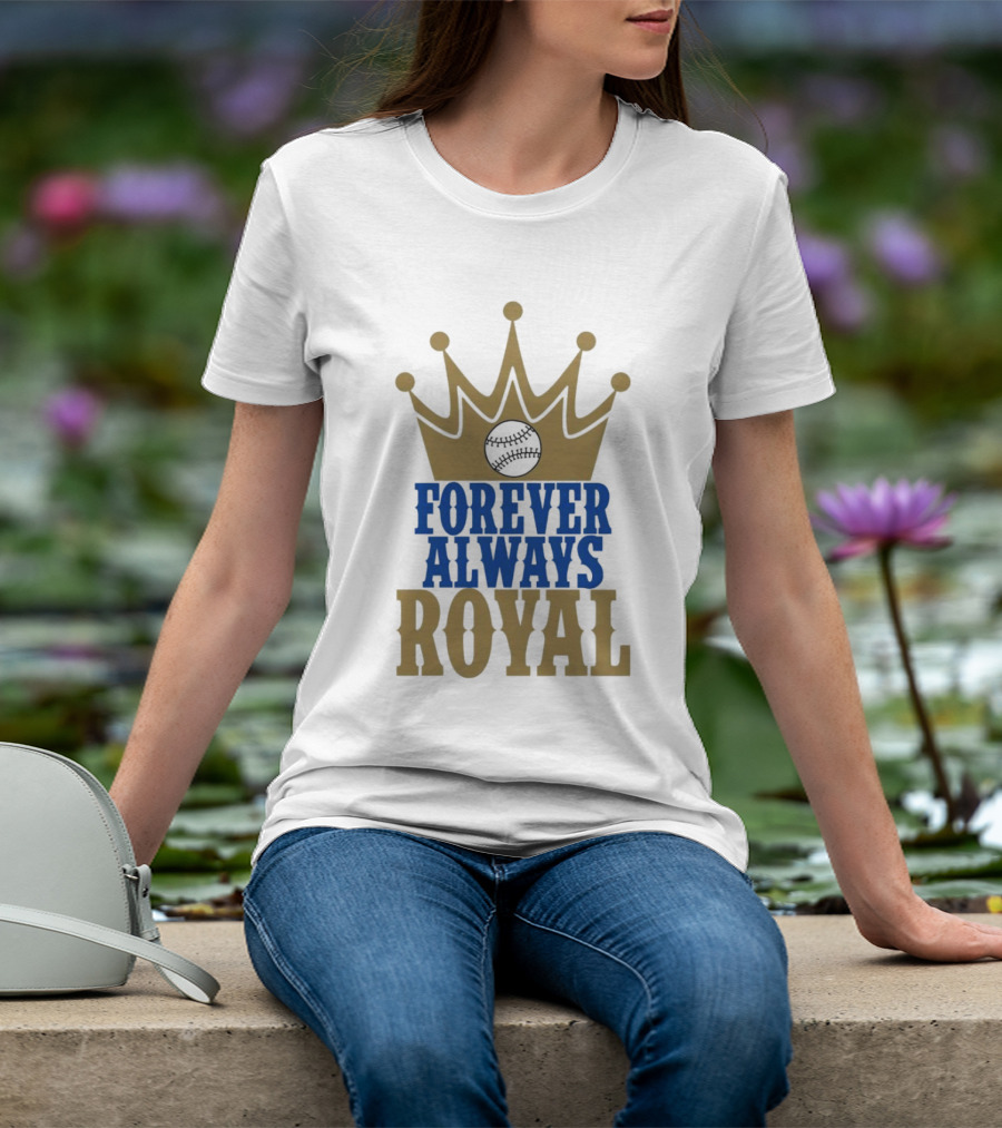 Forever Always Royal Crown Baseball T-Shirt