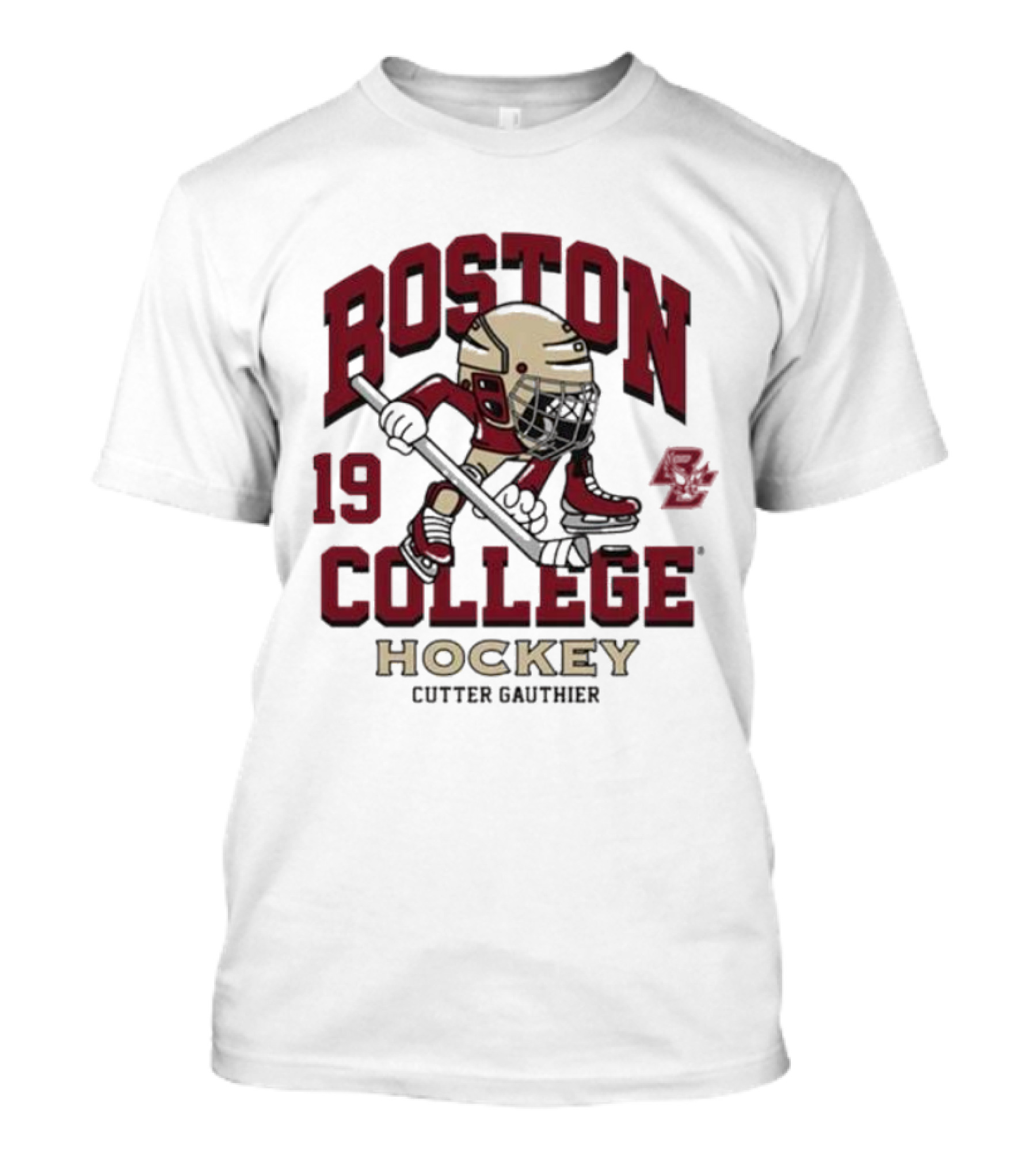 Boston College Eagles Hockey 19 Cutter Gauthier T-Shirt