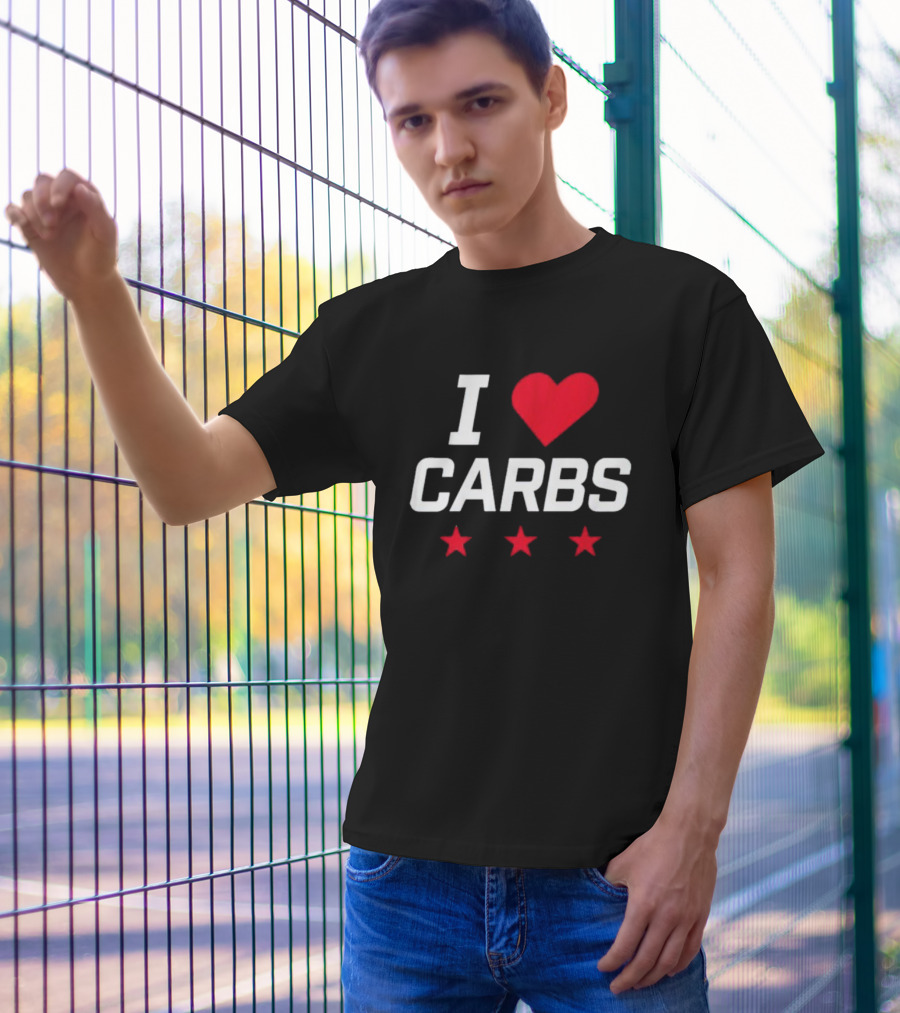 I Love Carbs Washington Capitals Fan Shirt With Red Heart And Three Stars T-Shirt