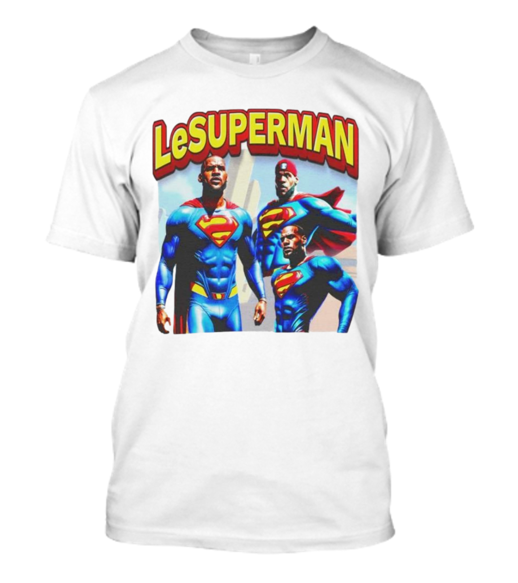 LeSuperman Lebron James Superman Trio Heroic Pose T-Shirt