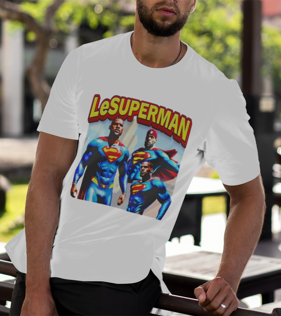 LeSuperman Lebron James Superman Trio Heroic Pose T-Shirt