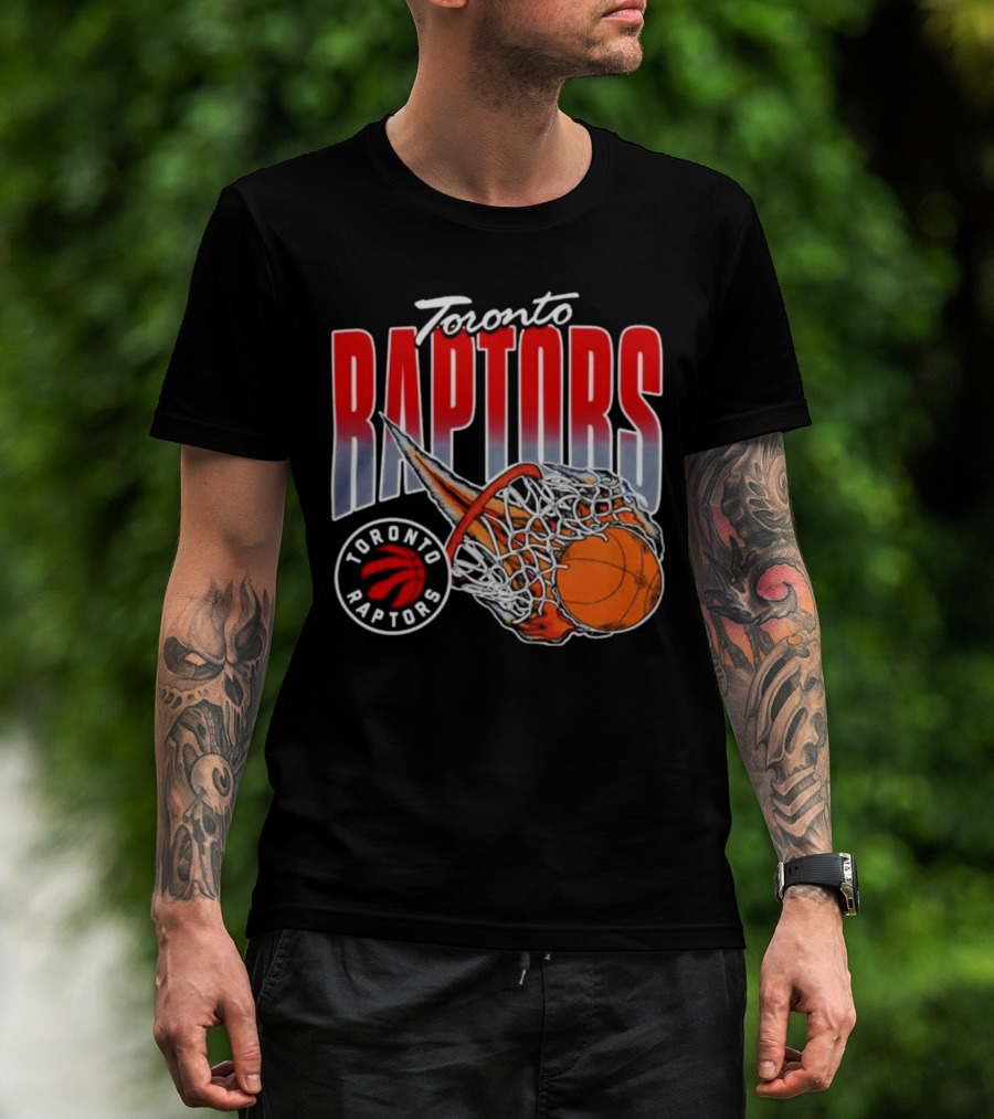 Toronto Raptors Basketball Flaming Net T-Shirt