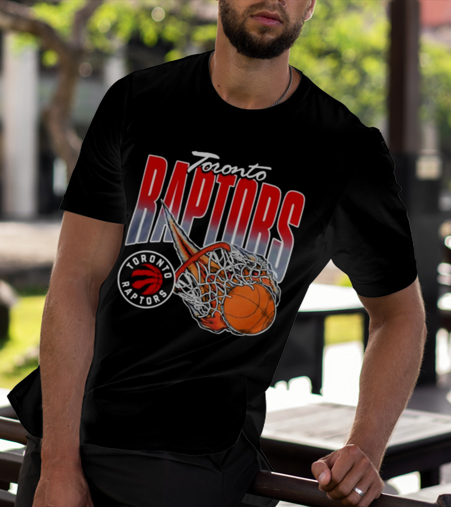 Toronto Raptors Basketball Flaming Net T-Shirt
