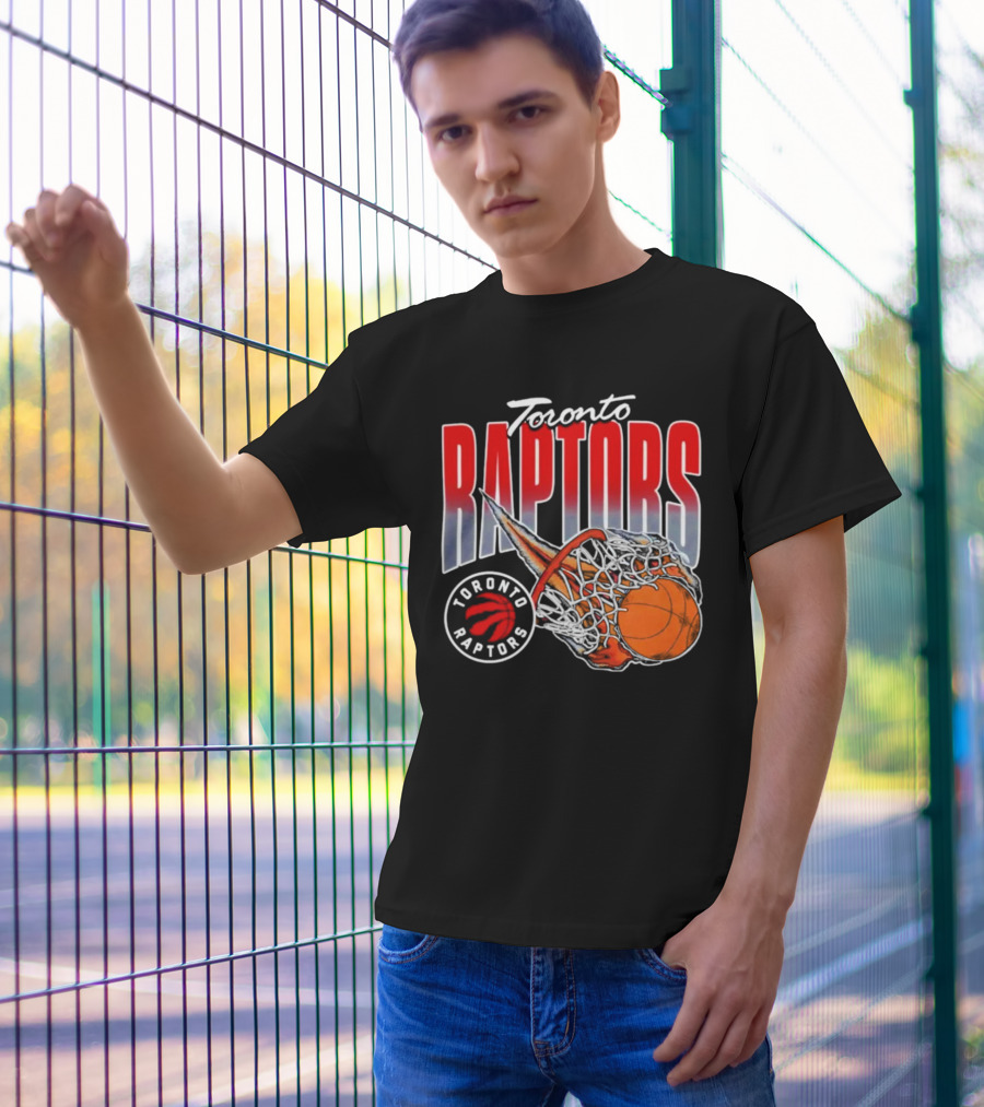 Toronto Raptors Basketball Flaming Net T-Shirt