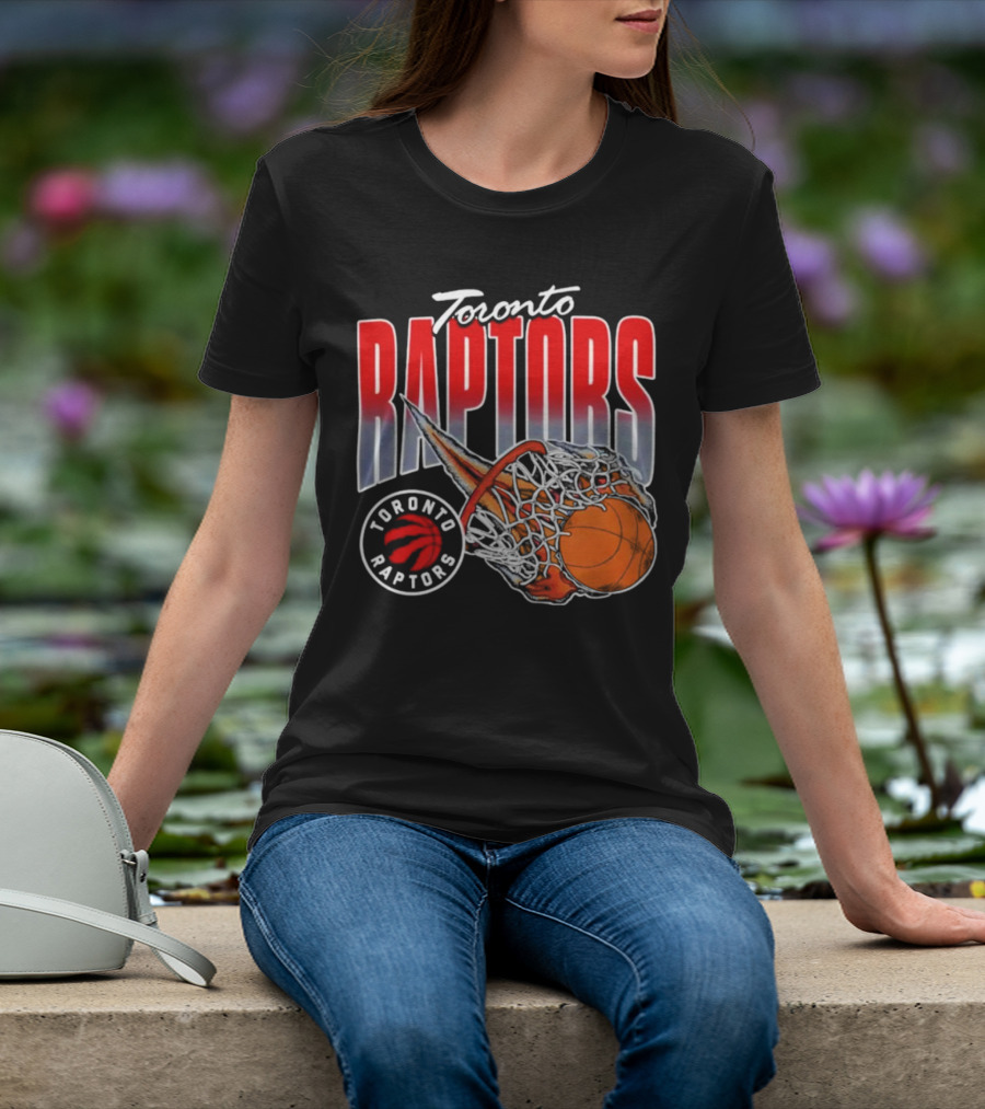 Toronto Raptors Basketball Flaming Net T-Shirt