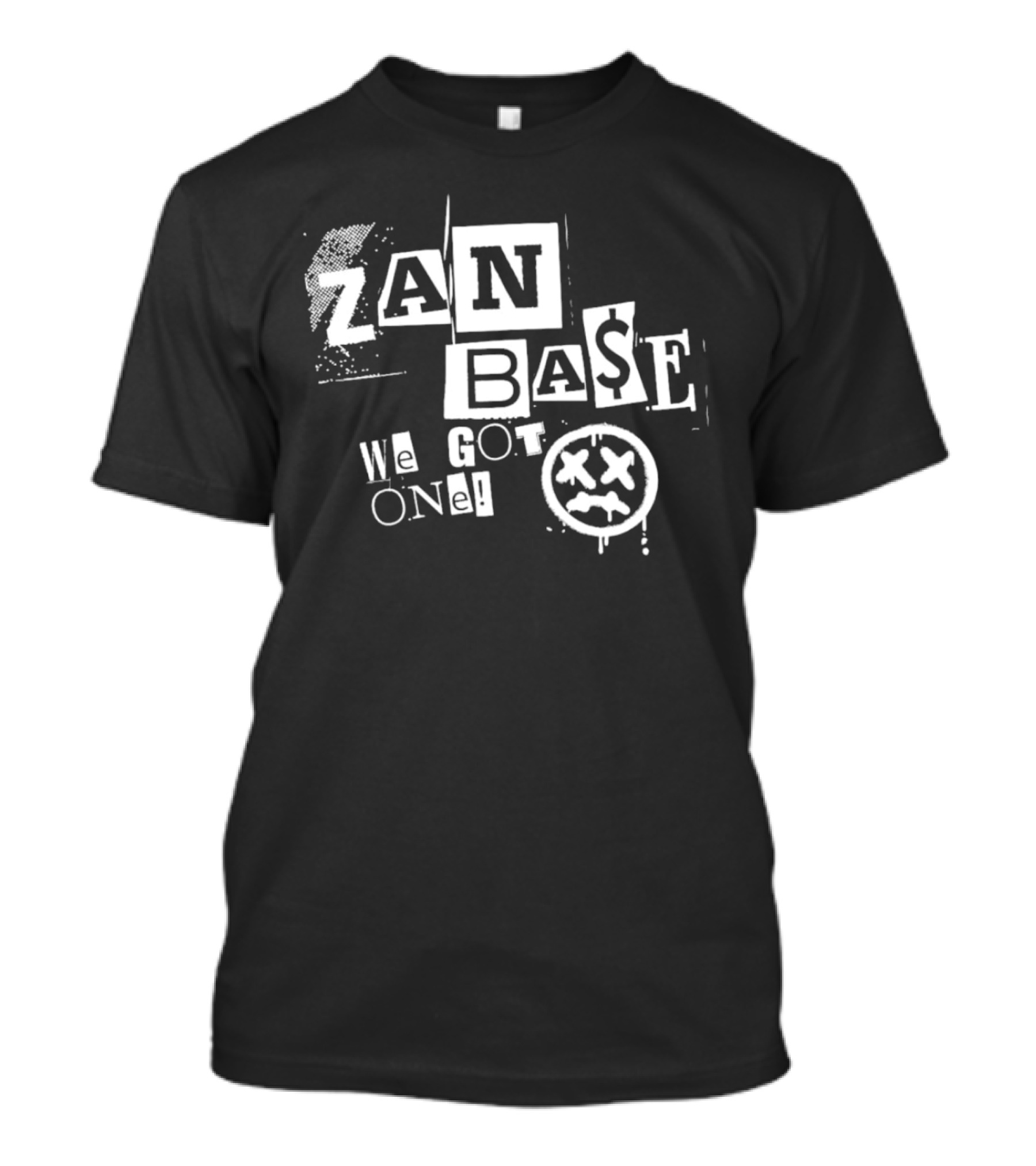 Zan Base We Got One Grunge Collage With Drip Face T-Shirt