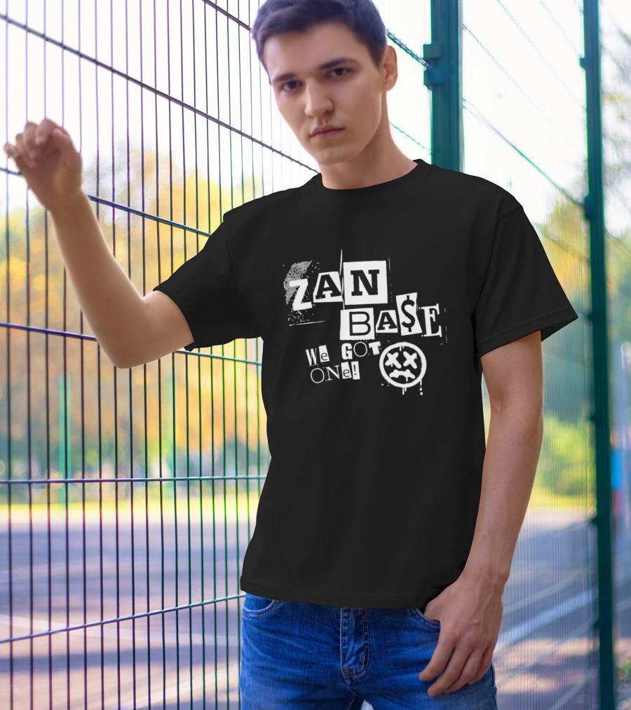 Zan Base We Got One Grunge Collage With Drip Face T-Shirt
