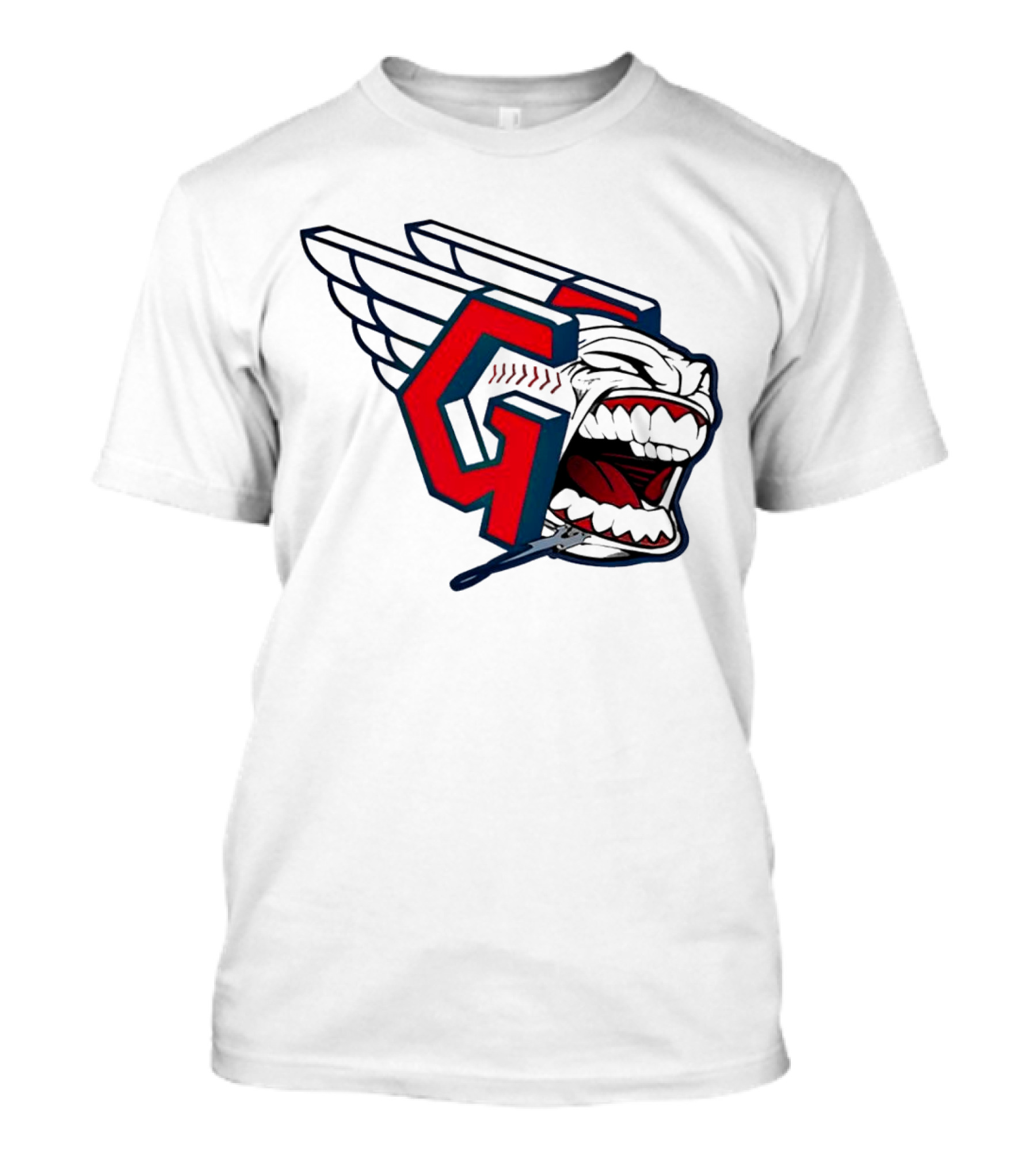 Cleveland Guardians Wings Logo With Fierce Expression T-Shirt