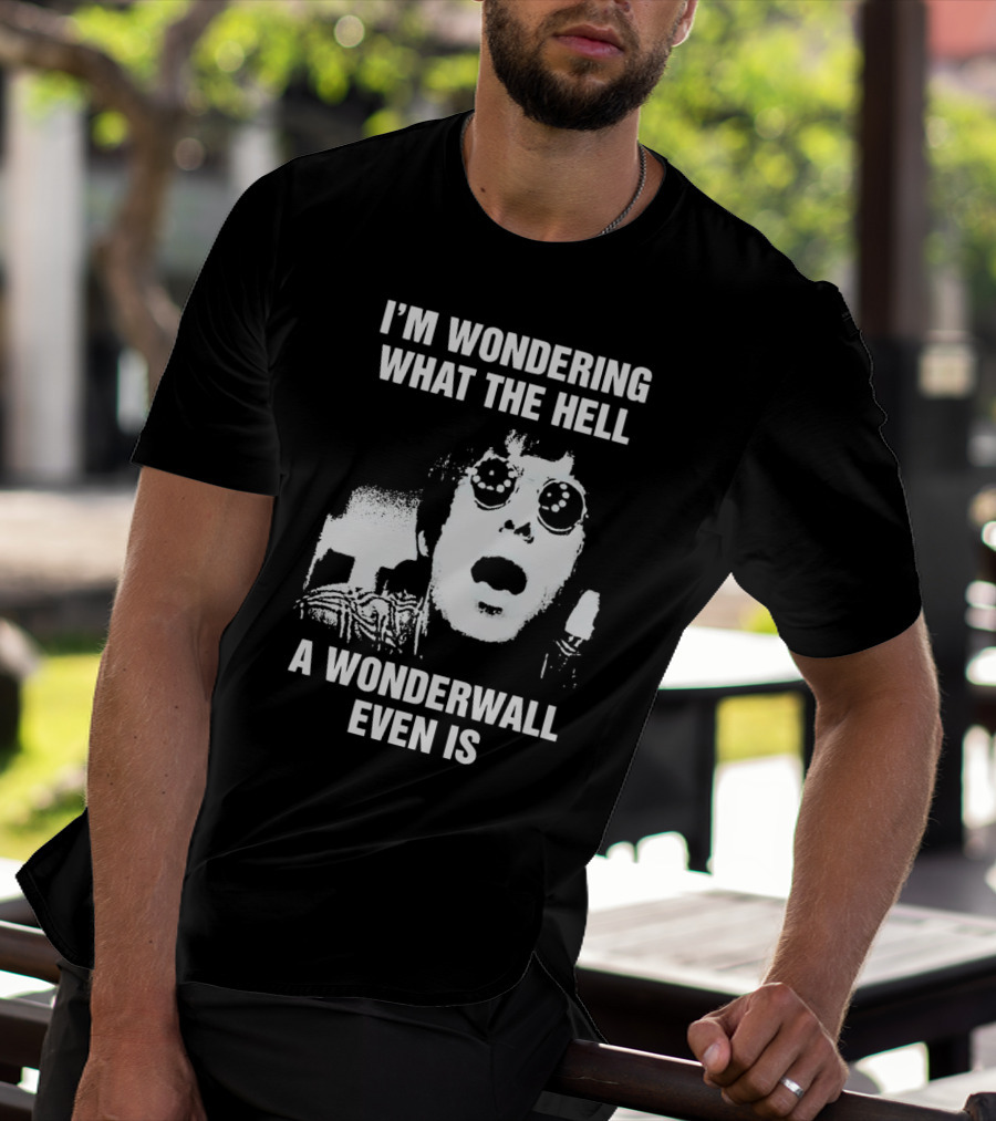 I’m Wondering What The Hell A Wonderwall Even Is Music Nostalgia Retro Sunglasses T-Shirt