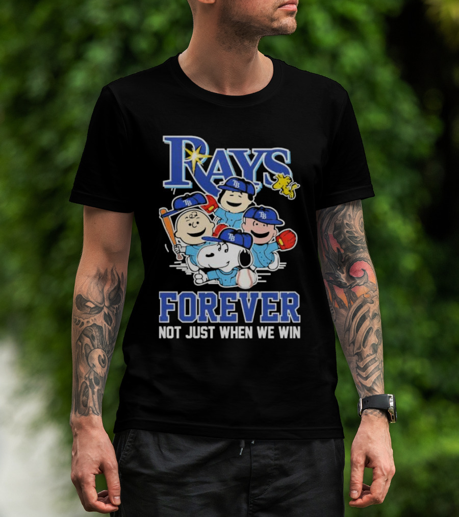 Tampa Bay Rays Peanuts Characters Baseball Forever Not Just When We Win T-Shirt
