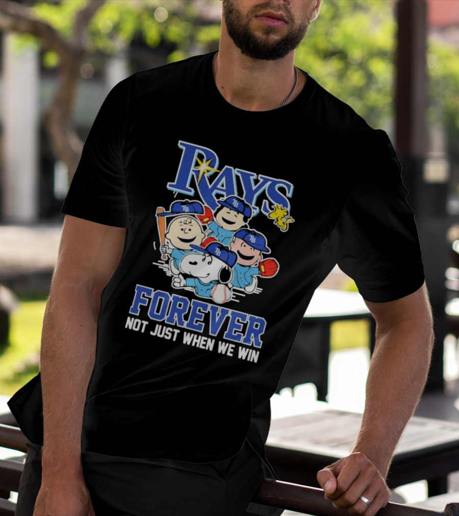 Tampa Bay Rays Peanuts Characters Baseball Forever Not Just When We Win T-Shirt