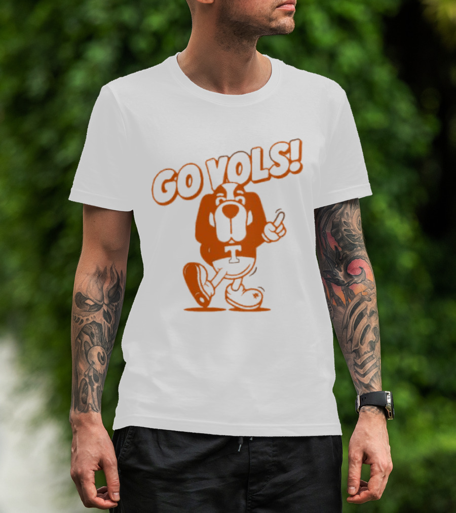 Smokey Tennessee Go Vols Mascot With Orange Dog And T T-Shirt
