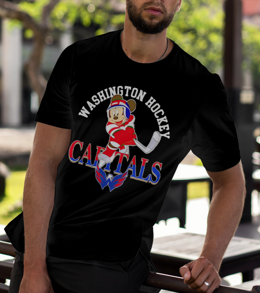 Washington Capitals Mickey Mouse Hockey Player T-Shirt