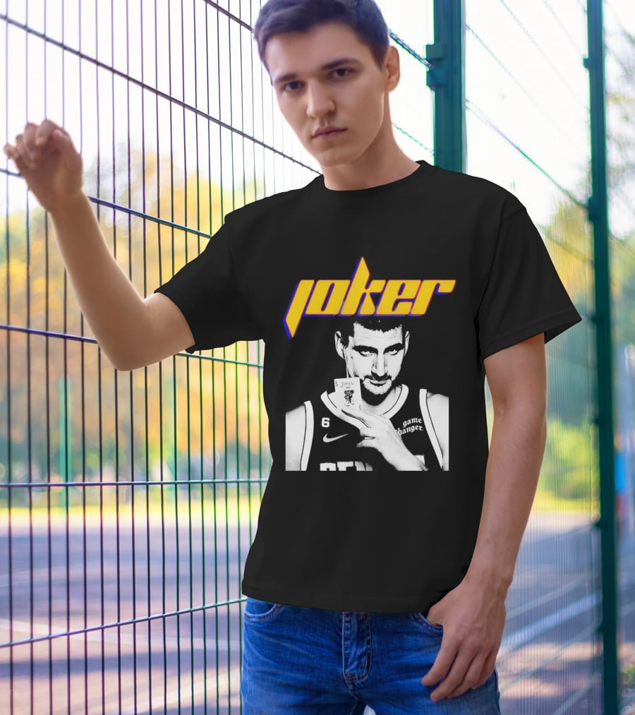 Nikola Jokic Joker Card Game Changer 6 Denver Basketball T-Shirt
