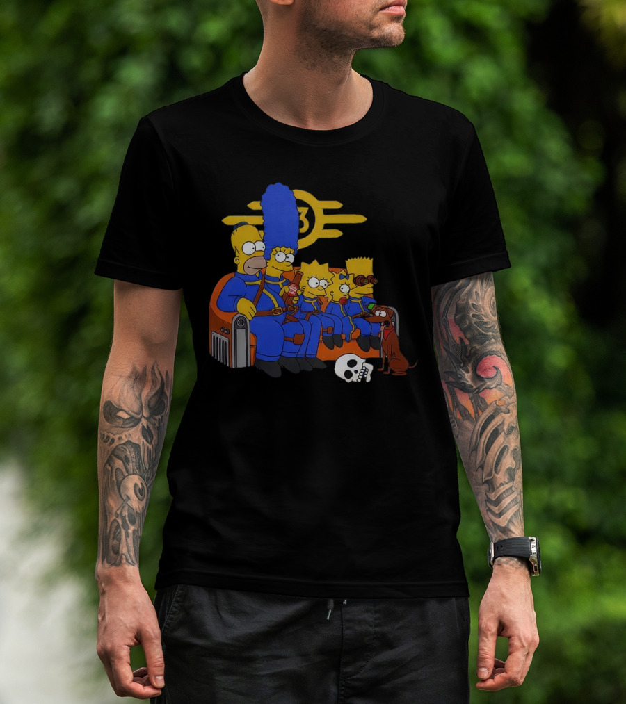 The Simpsons Fallout Vault-Tec Nuclear Family Crossover T-Shirt