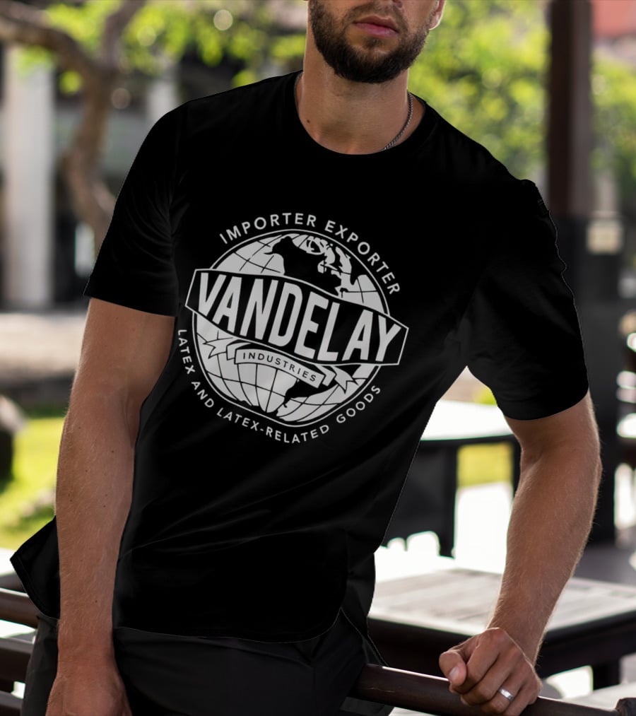 Vandelay Industries Importer Exporter Latex And Latex-Related Goods Globe T-Shirt