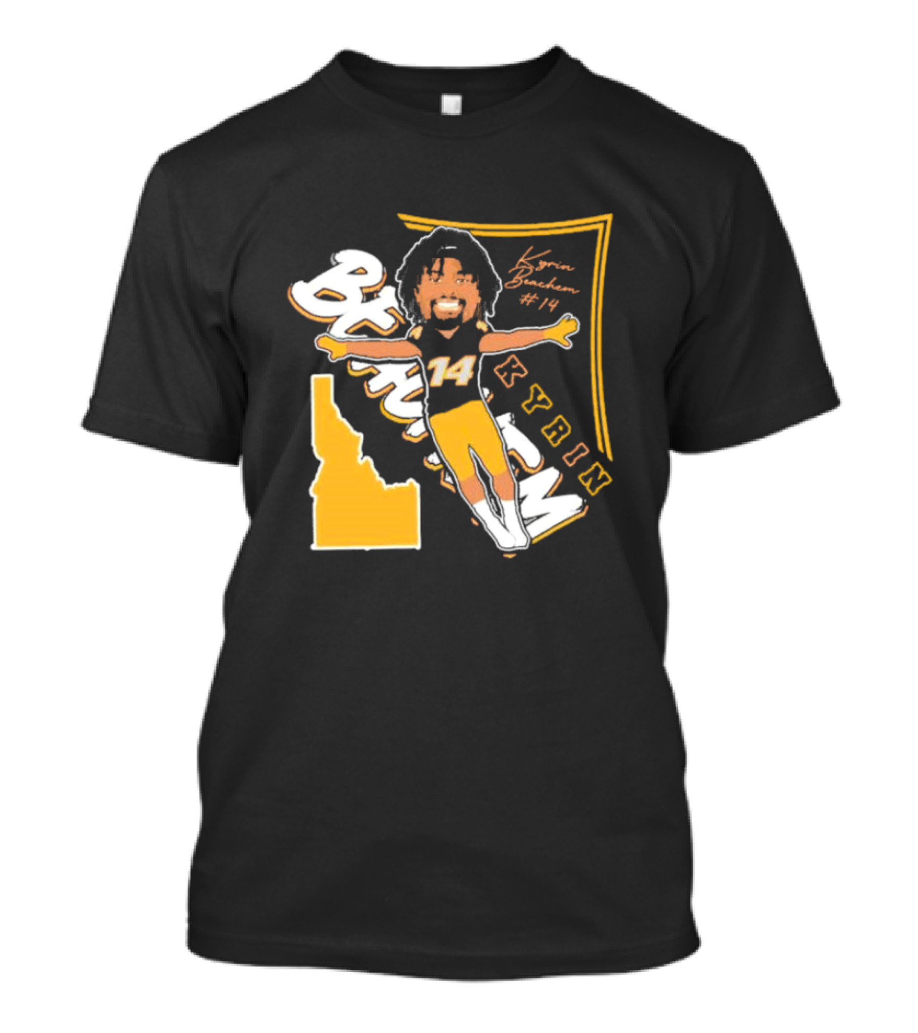 Kyrin Beachem #14 Idaho Vandals Football Kyrin Signature T-Shirt