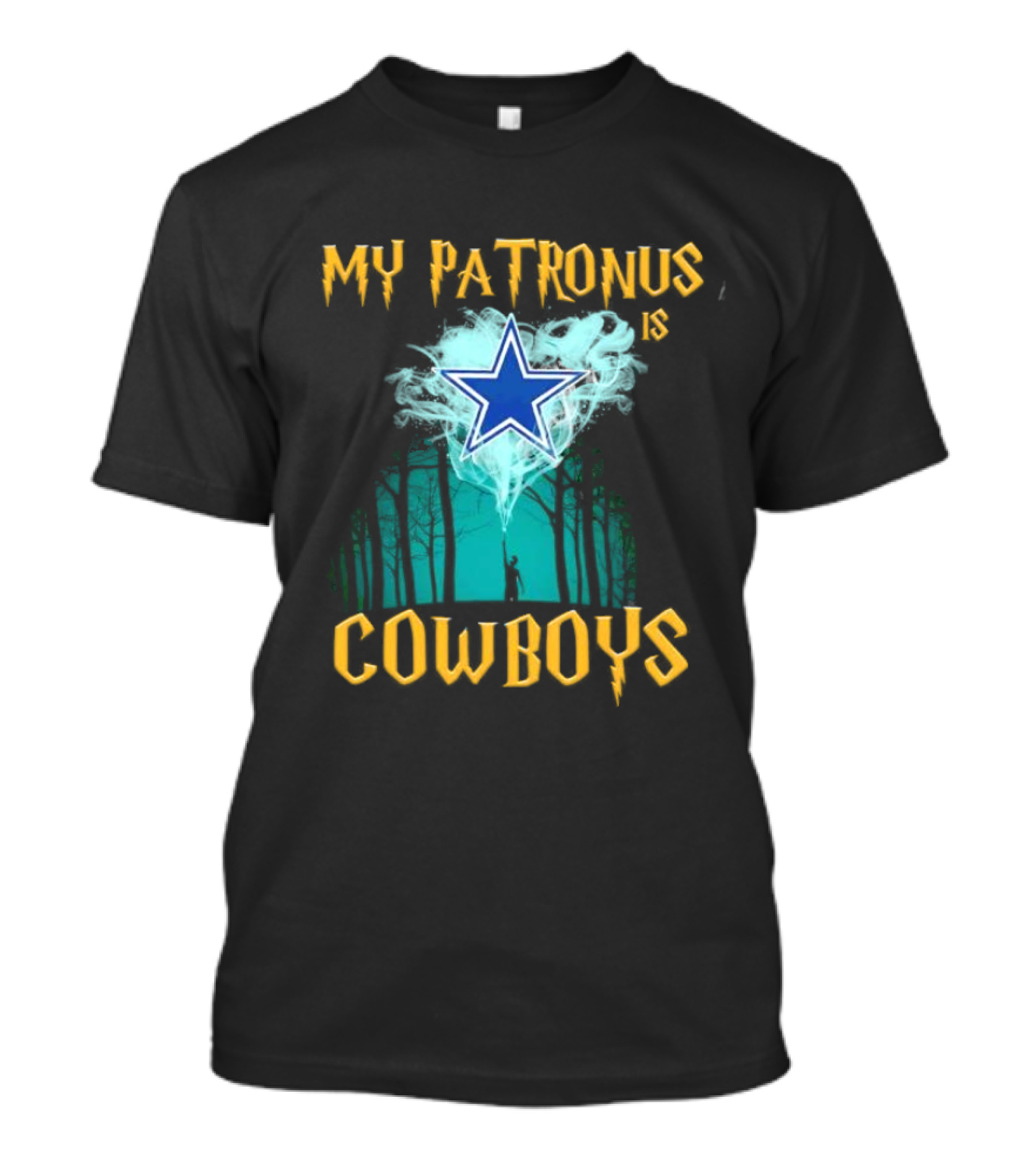 My Patronus Is Dallas Cowboys Star With Deer In Forest Scene T-Shirt