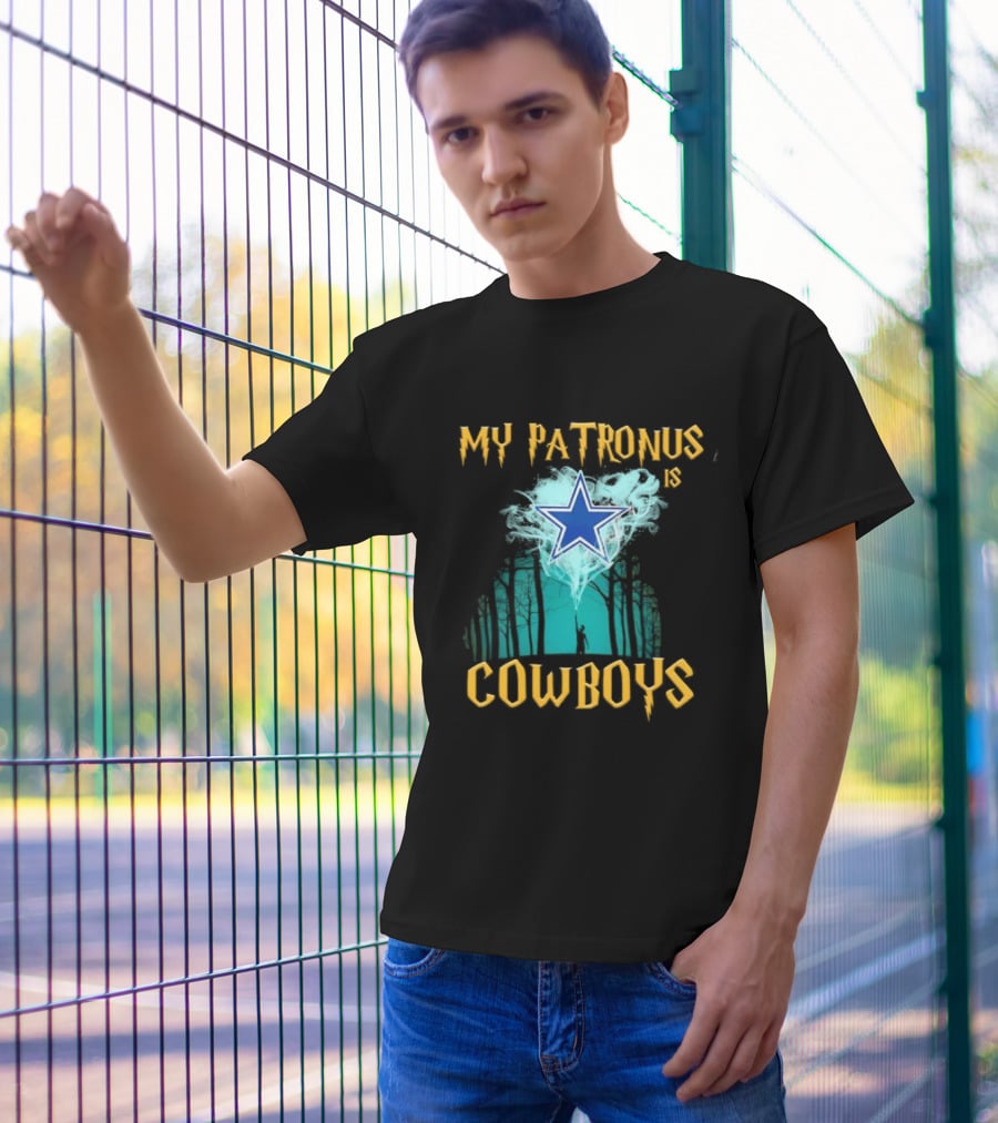 My Patronus Is Dallas Cowboys Star With Deer In Forest Scene T-Shirt