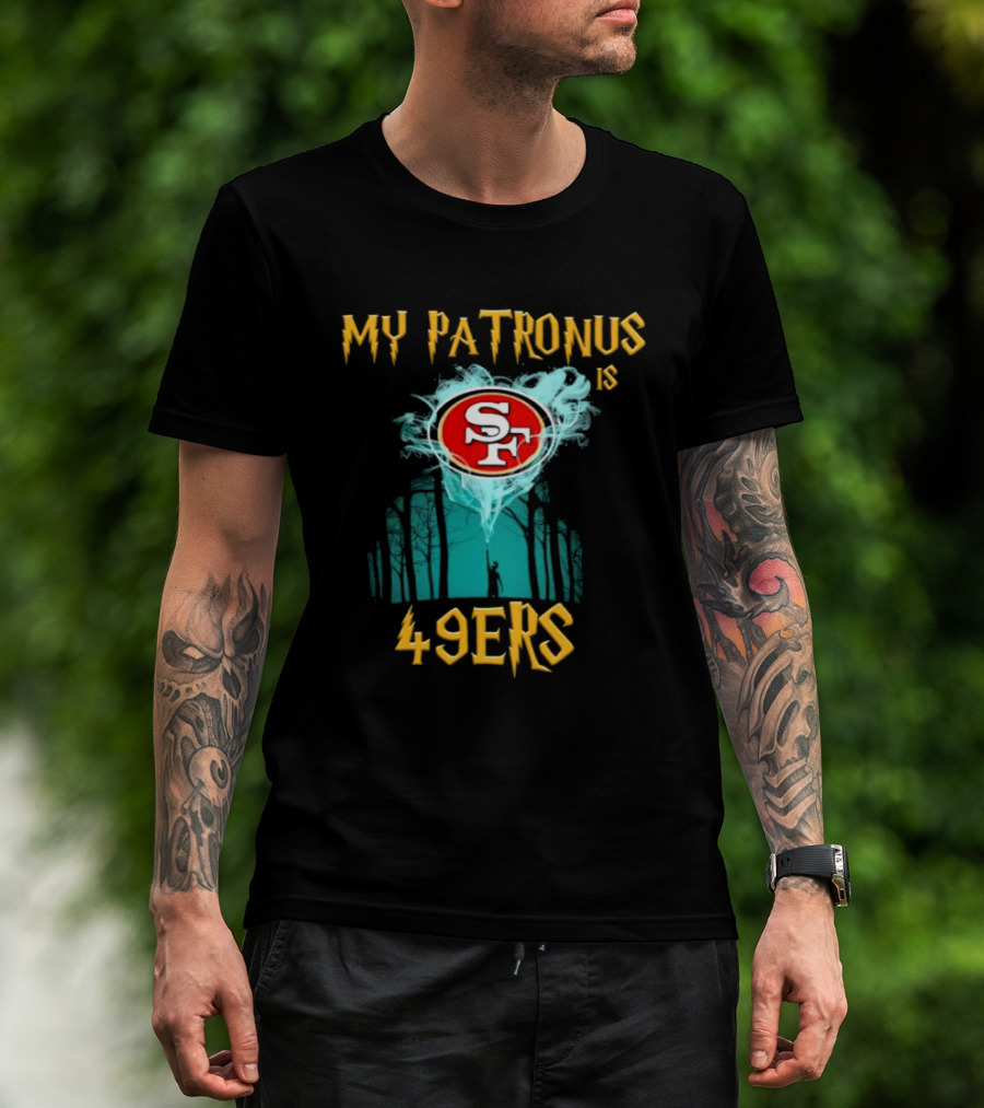 My Patronus Is San Francisco 49ers SF Logo With Forest Scene T-Shirt