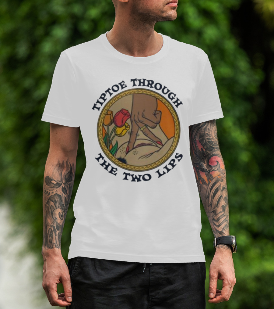 Tiptoe Through The Two Lips With Tulips And Hand Gesture T-Shirt