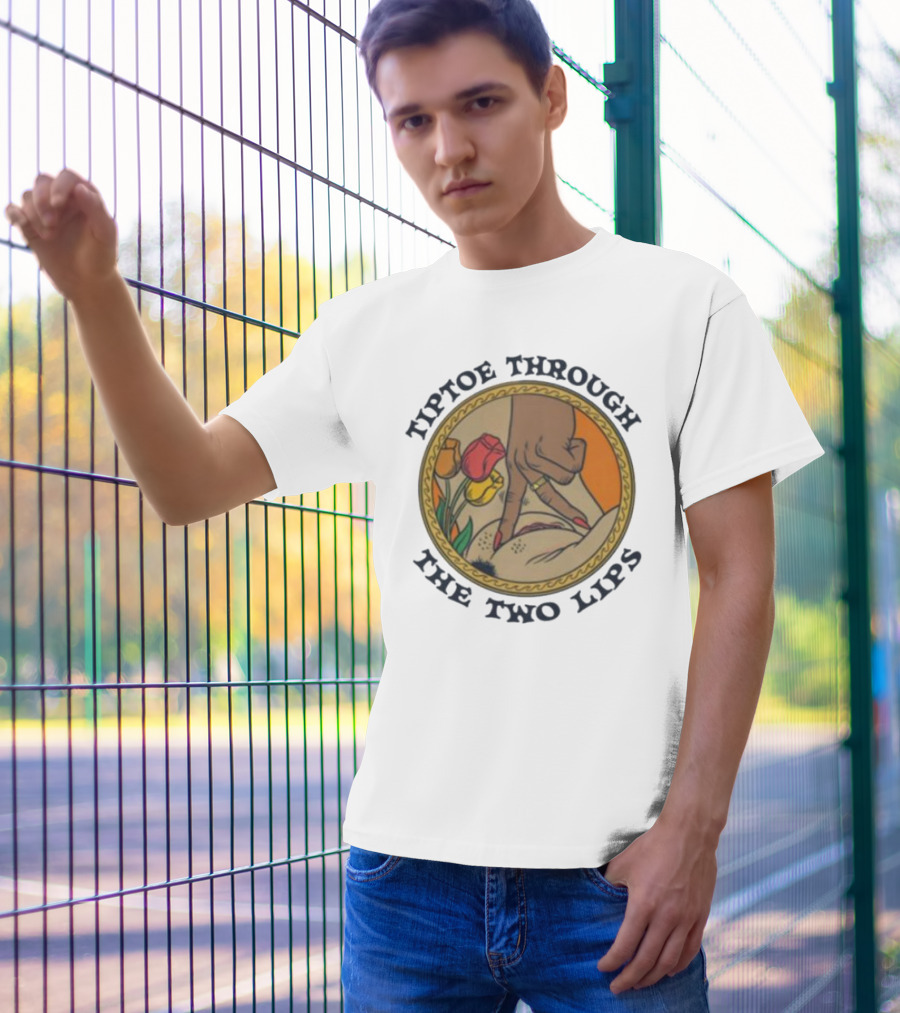 Tiptoe Through The Two Lips With Tulips And Hand Gesture T-Shirt