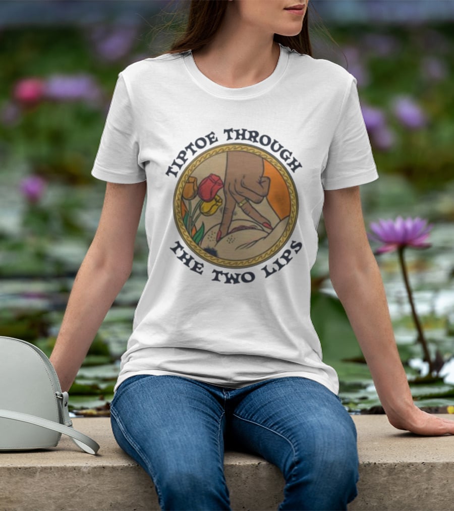Tiptoe Through The Two Lips With Tulips And Hand Gesture T-Shirt
