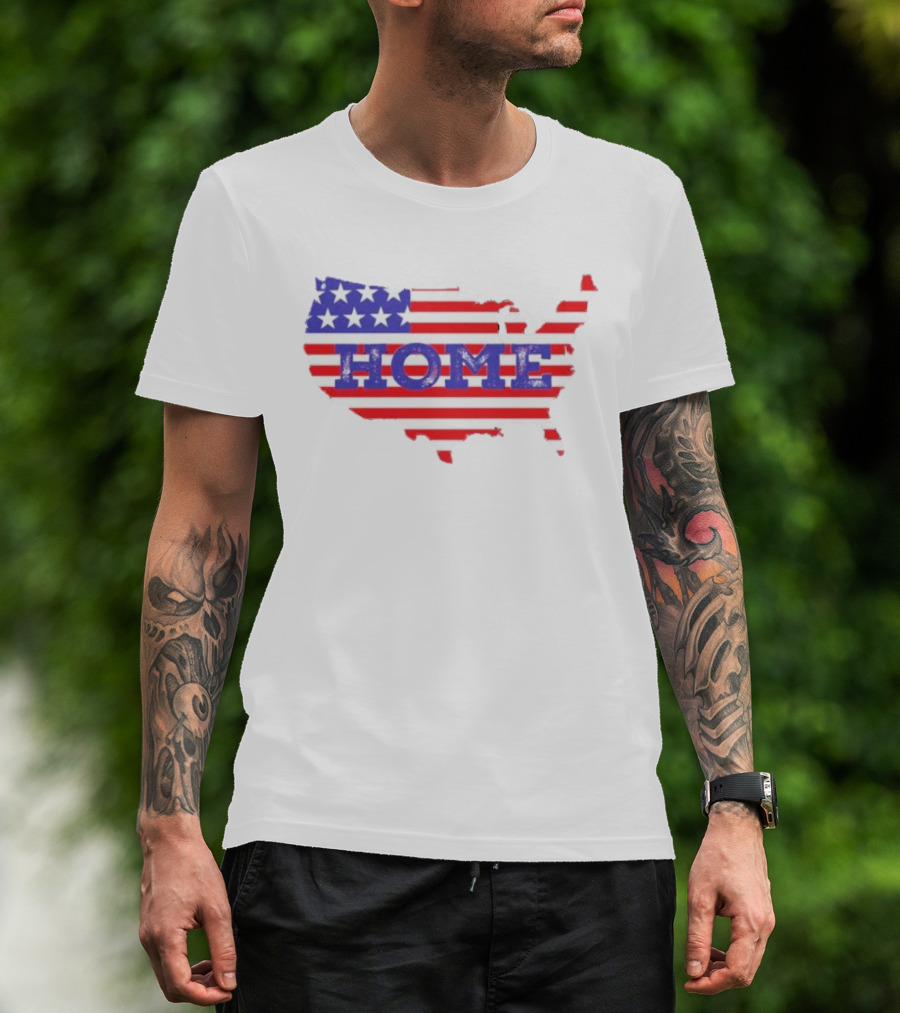 USA Map Flag Home T-Shirt