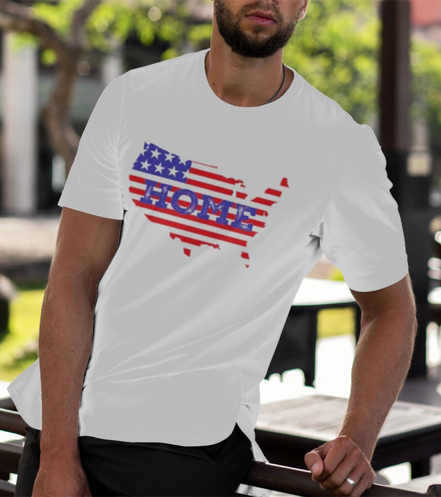 USA Map Flag Home T-Shirt