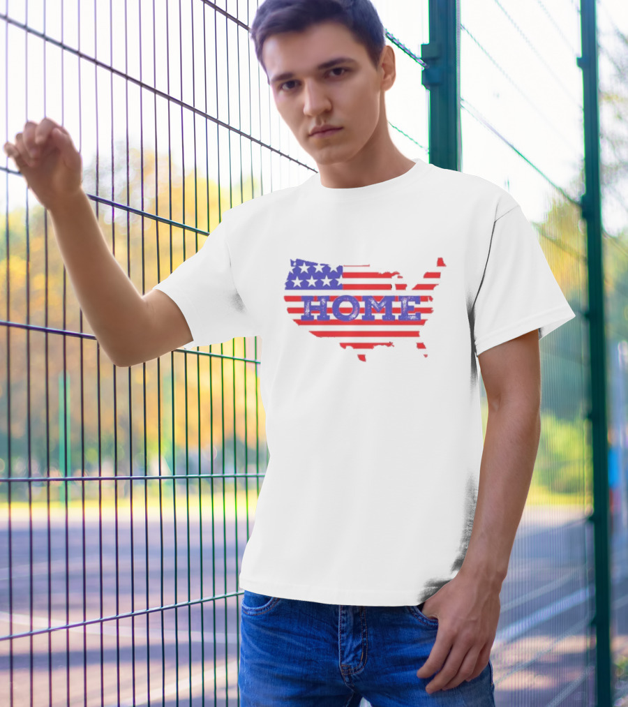 USA Map Flag Home T-Shirt