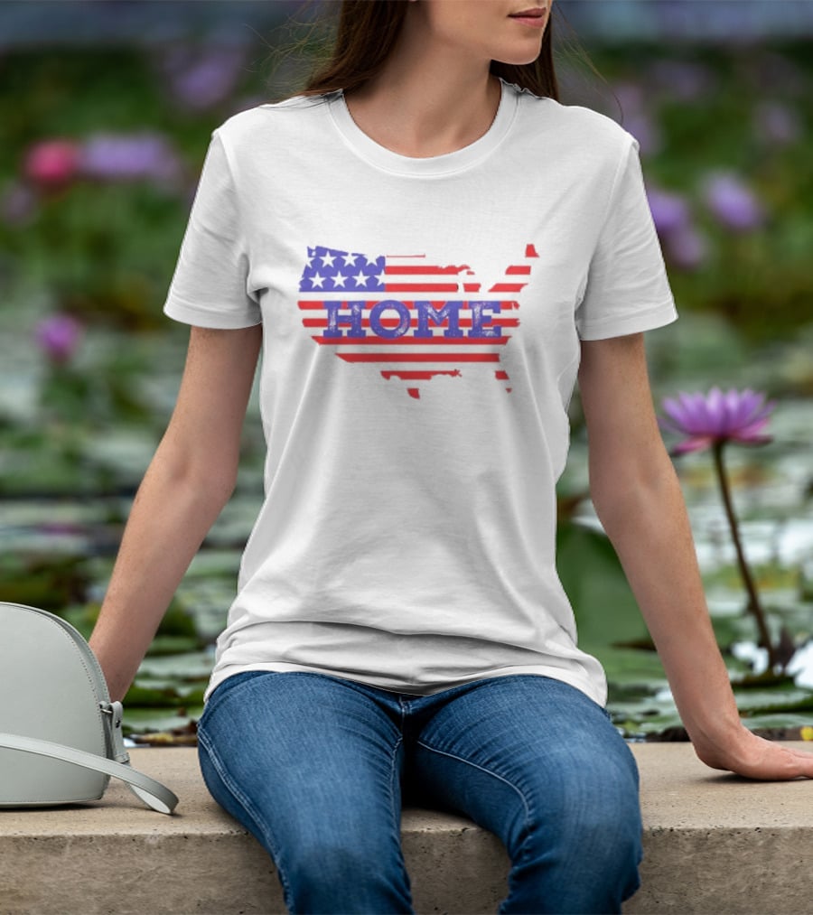 USA Map Flag Home T-Shirt