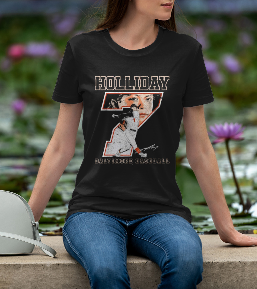 Holliday Number 7 Baltimore Baseball Signature T-Shirt