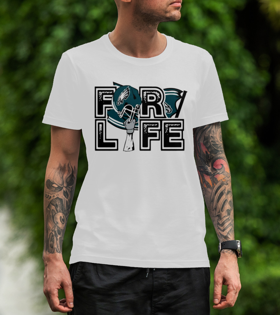 Philadelphia Eagles Helmet Wings For Life NFL T-Shirt
