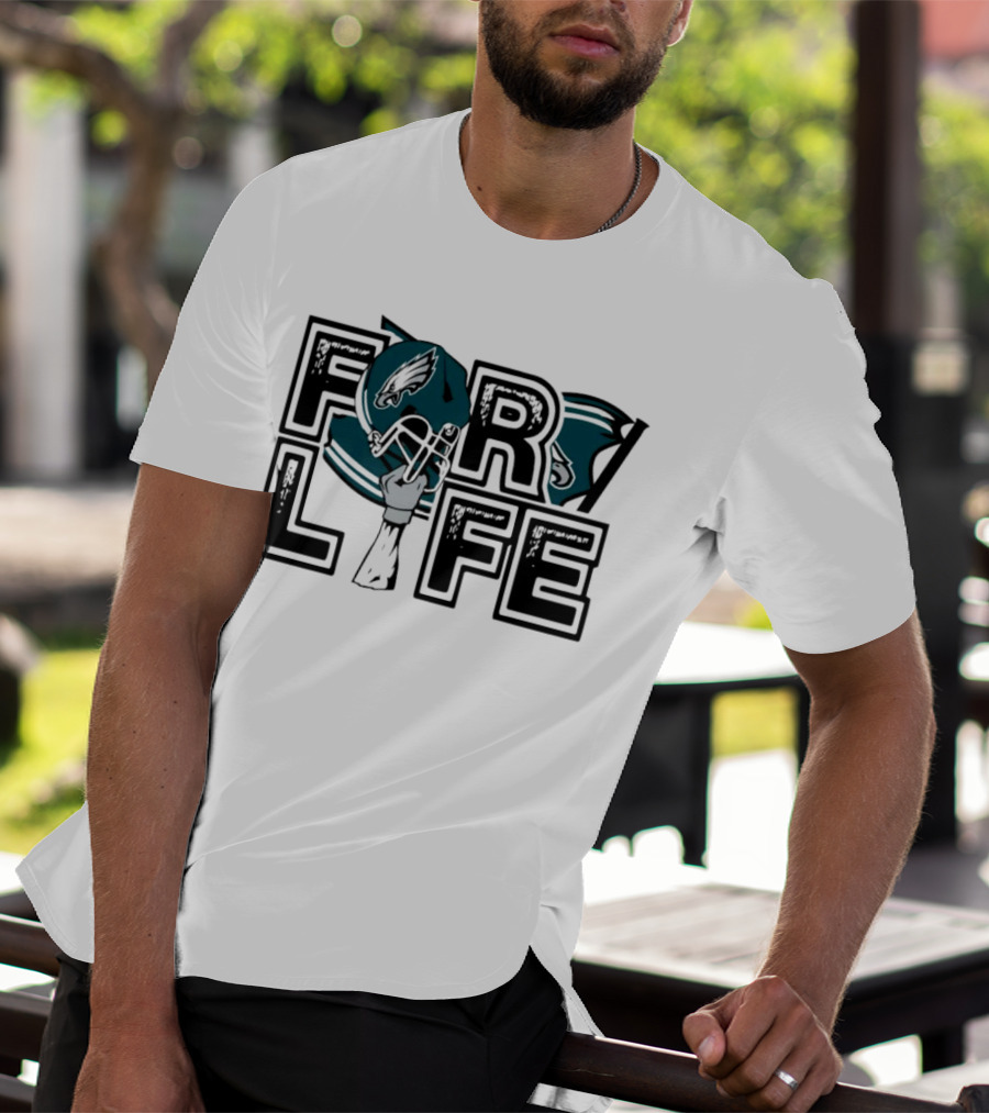 Philadelphia Eagles Helmet Wings For Life NFL T-Shirt