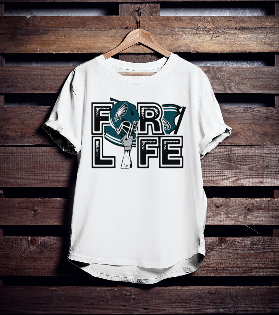 Philadelphia Eagles Helmet Wings For Life NFL T-Shirt