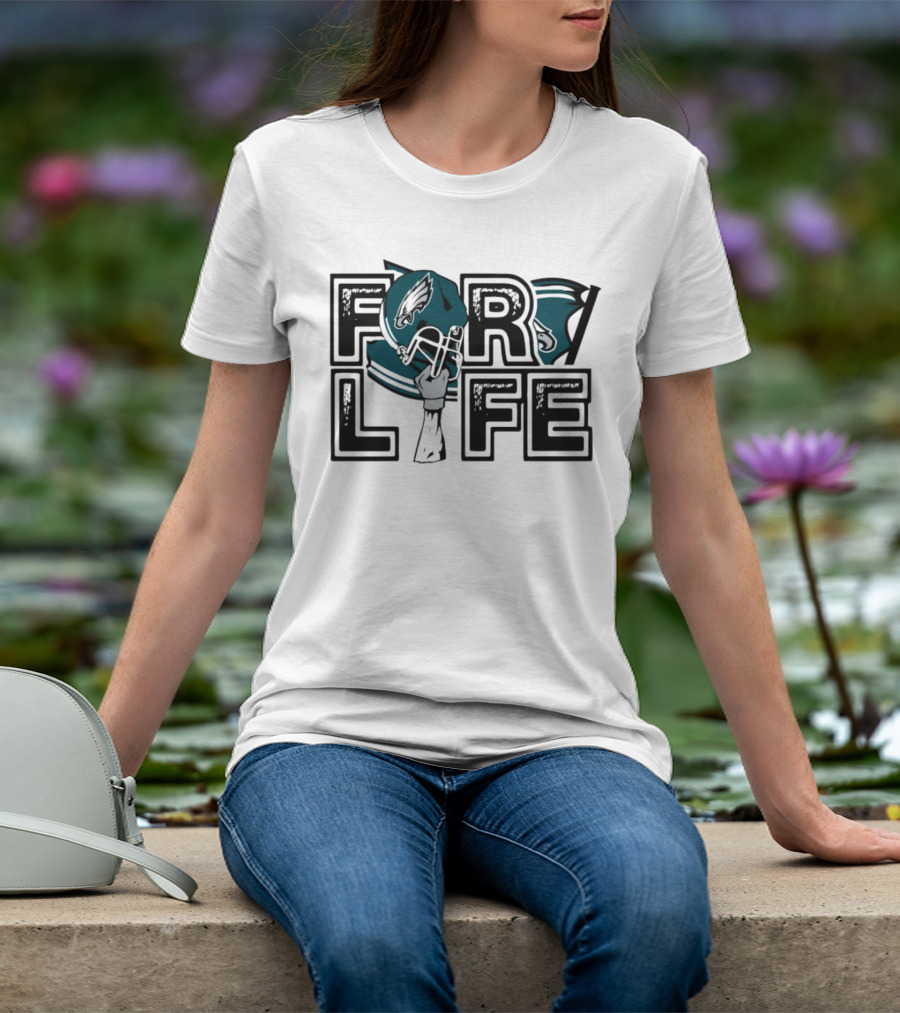 Philadelphia Eagles Helmet Wings For Life NFL T-Shirt