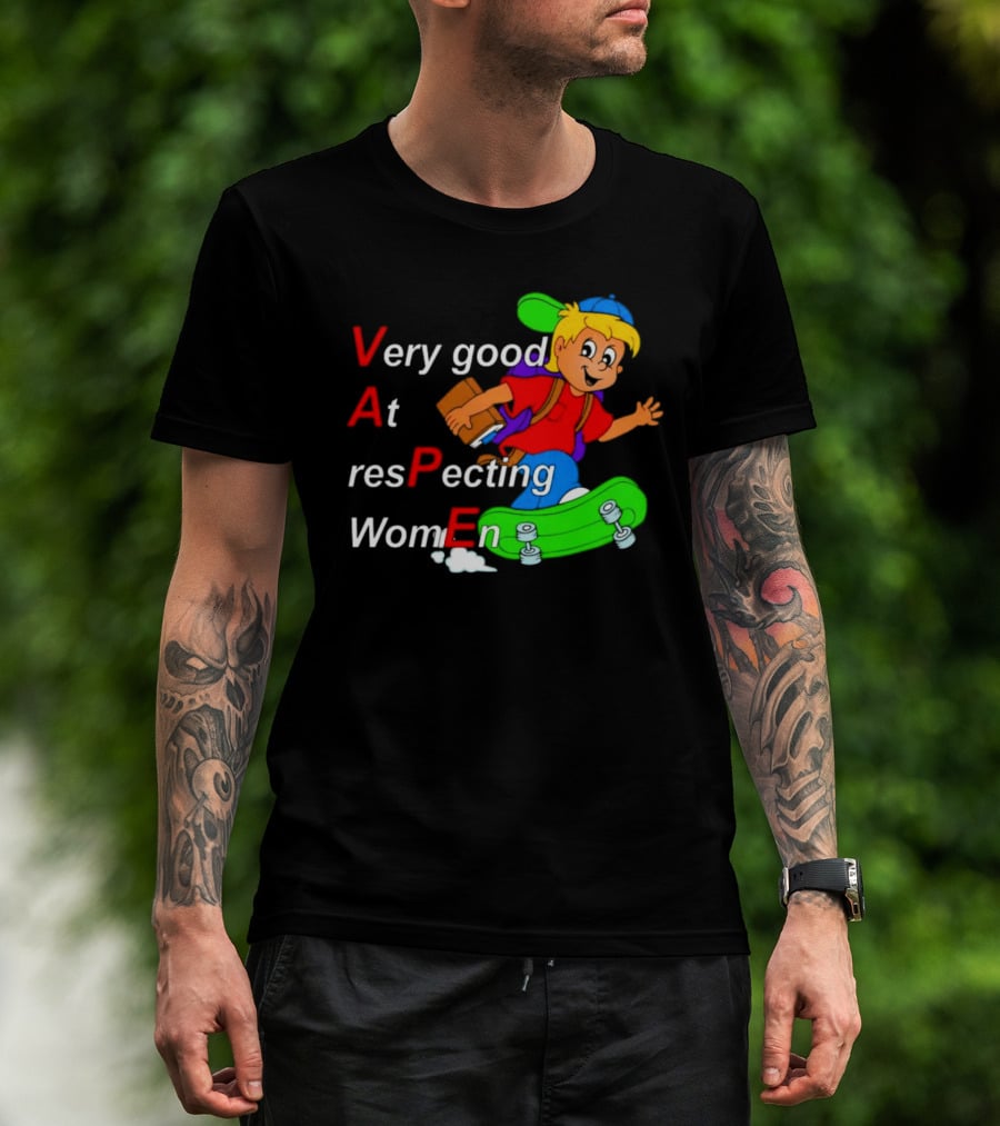 VAPE Very Good At Respecting Women Skateboarding Boy T-Shirt