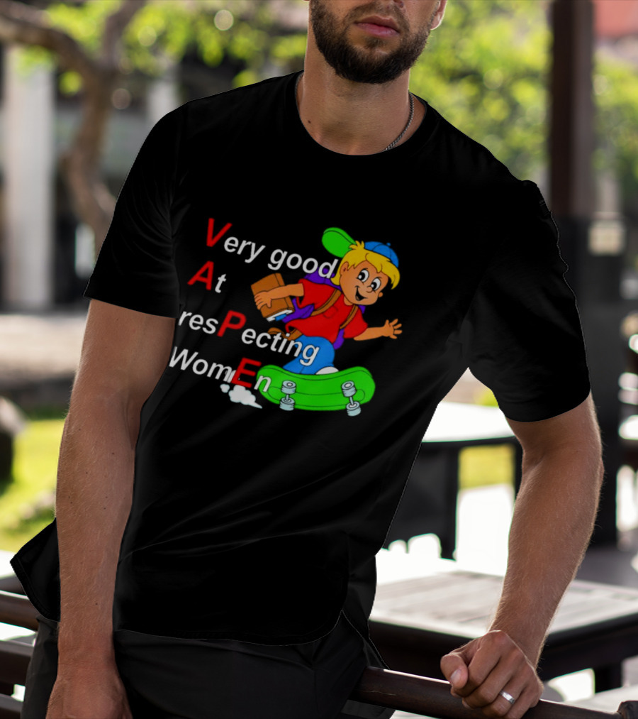 VAPE Very Good At Respecting Women Skateboarding Boy T-Shirt