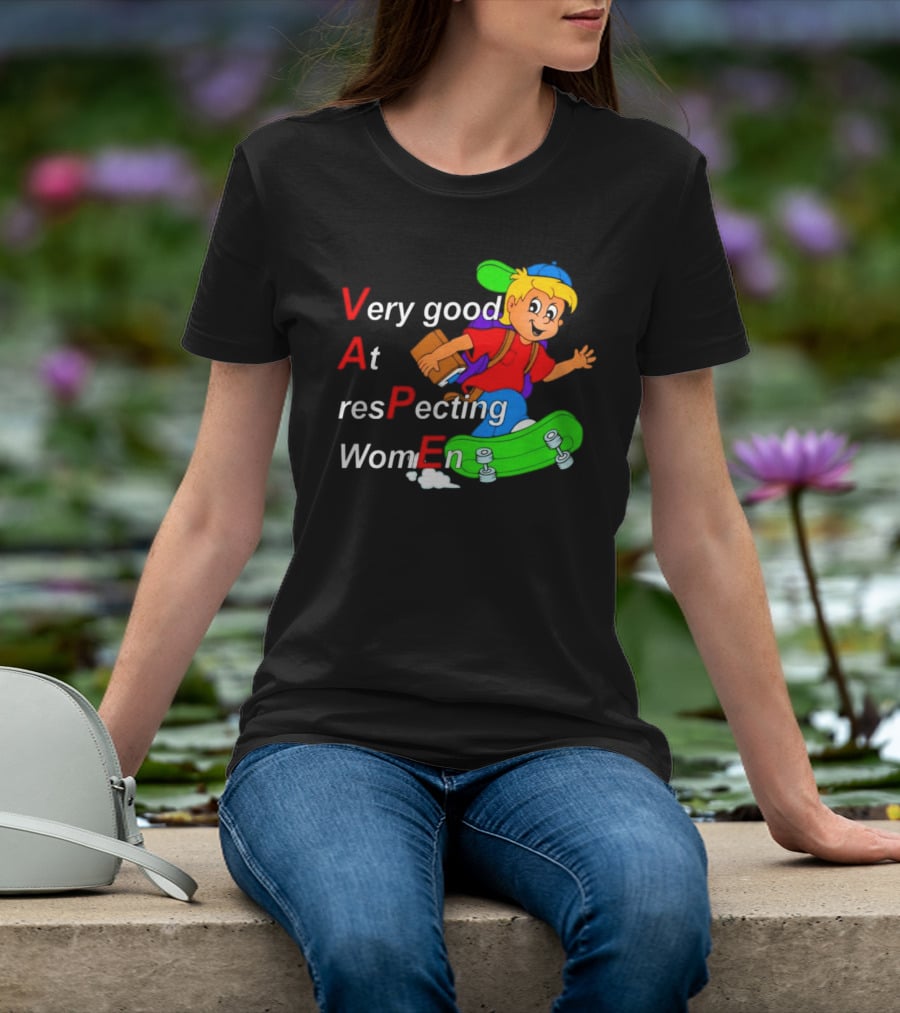 VAPE Very Good At Respecting Women Skateboarding Boy T-Shirt