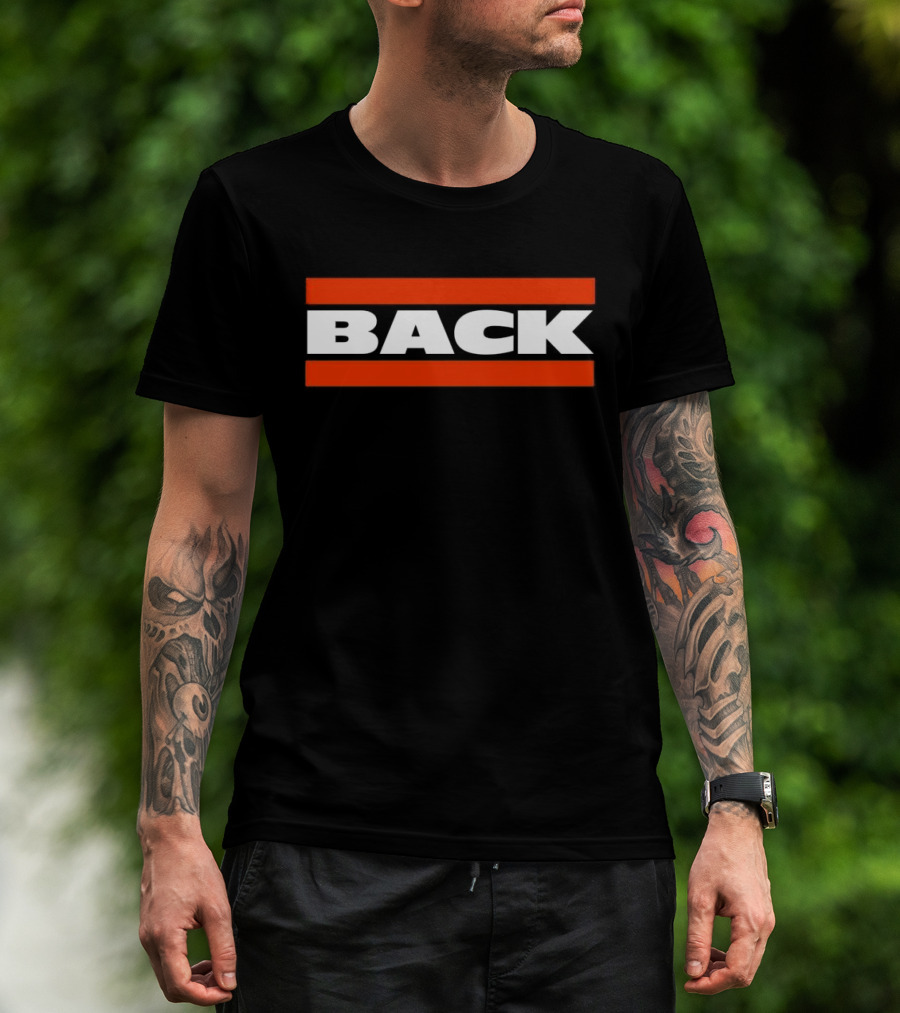 Chicago Bears Back Bold Text With Orange Stripes T-Shirt
