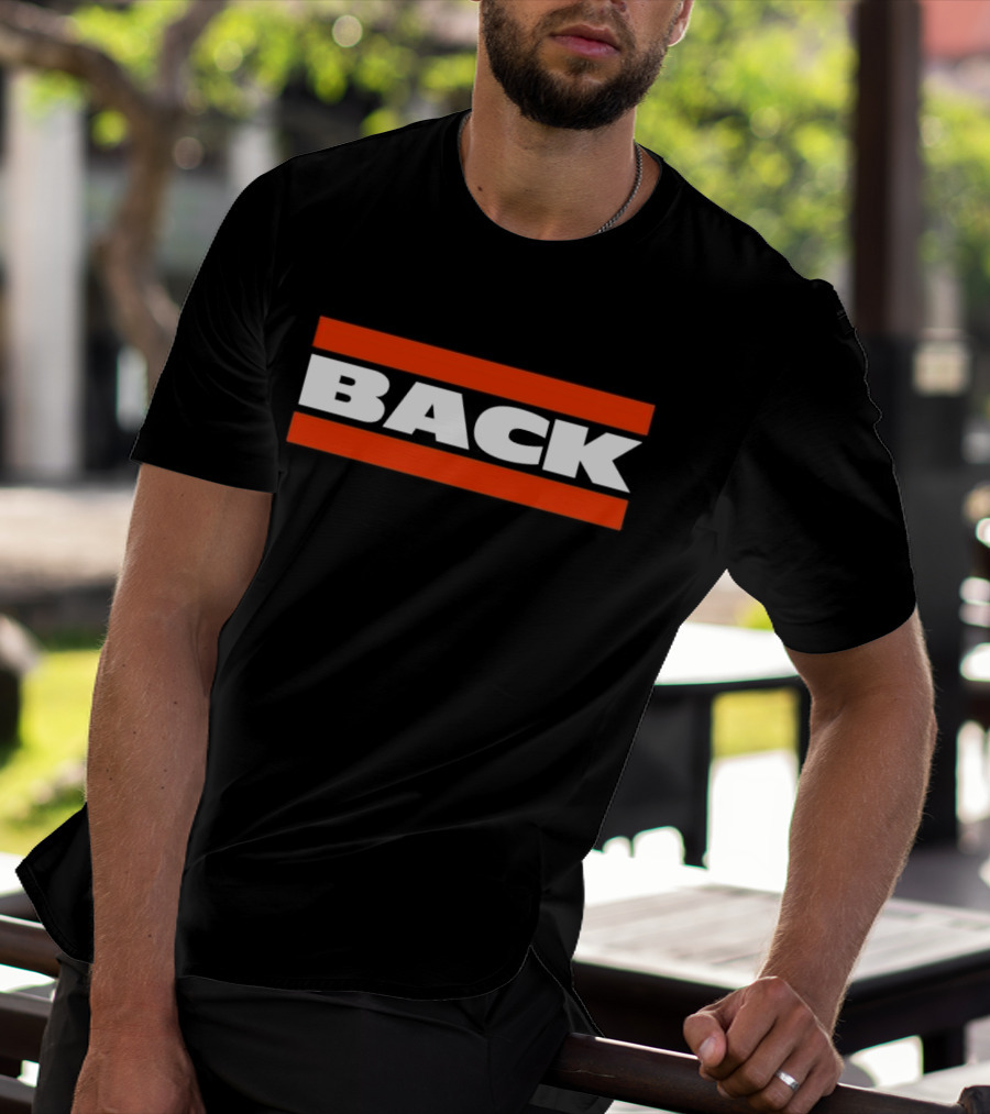 Chicago Bears Back Bold Text With Orange Stripes T-Shirt