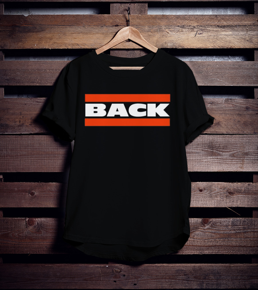 Chicago Bears Back Bold Text With Orange Stripes T-Shirt