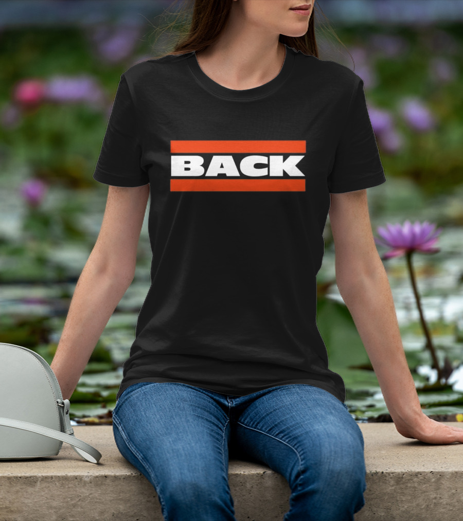 Chicago Bears Back Bold Text With Orange Stripes T-Shirt
